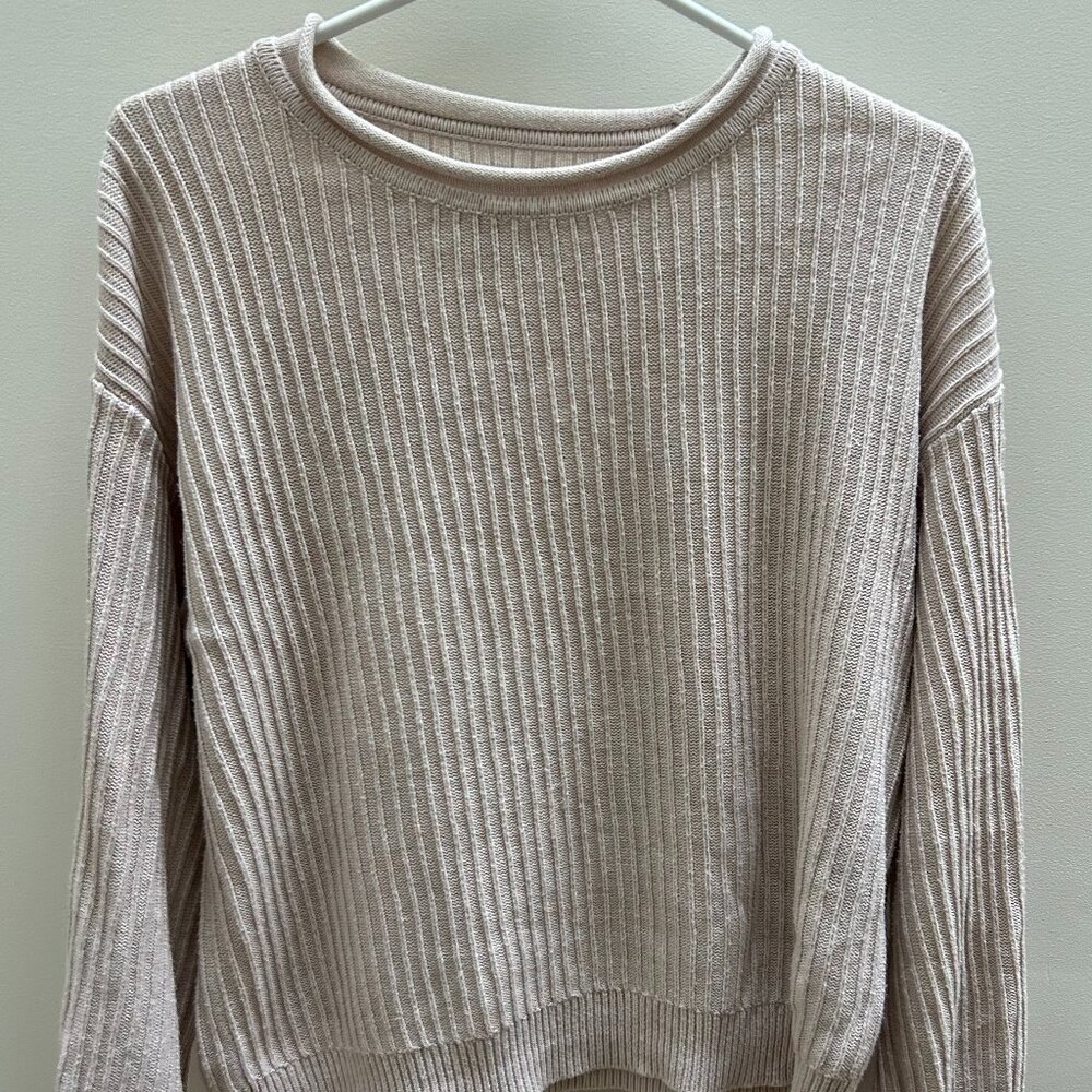 Frank & Oak Women’s Crew Neck Ribbed Knit Sweater